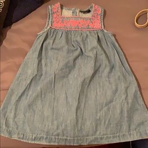 Girls embroidered jean dress
